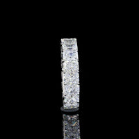 Platinum Radiant Cut Lab Diamond Eternity Band with Prong Set E-F VS Diamonds - 5.91 Carat Total Diamond Weight - Covaloro Fine Jewelry