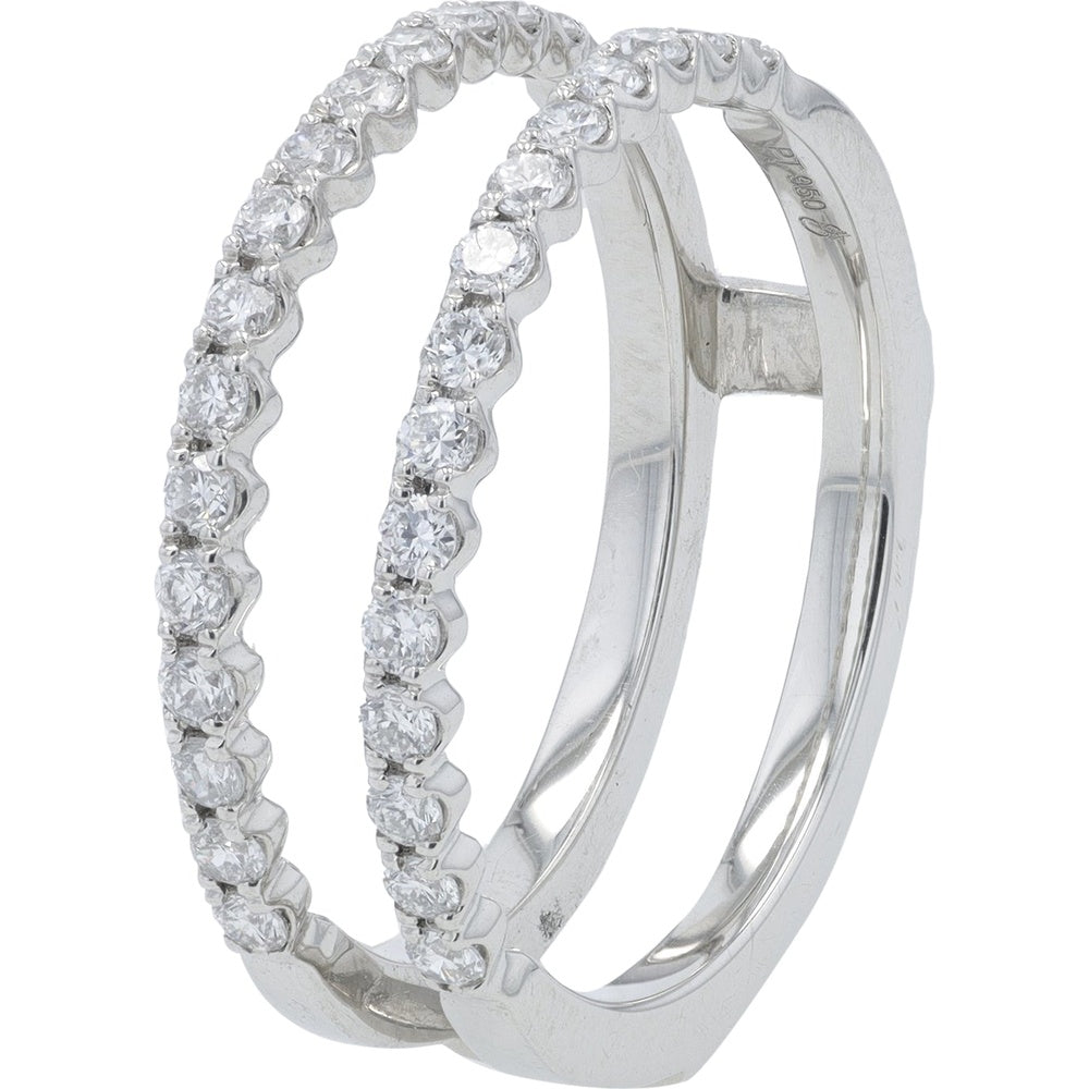 Platinum Ring Guard with Prong-Set Round Lab Grown Diamonds - 0.50 Carat Total Diamond Weight