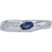 Platinum Ring with 0.30 Carat Sapphire Center and Diamond Accents