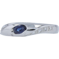 Platinum Ring with 0.30 Carat Sapphire Center and Diamond Accents