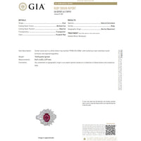 Platinum Ring with 2.04 Carats Burma Ruby and 0.86 Carats Diamonds