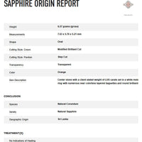 Platinum Ring with 2.05 Carat Peach Sapphire and 0.45 Carat Diamond Accents