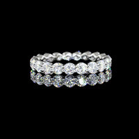 Platinum Round Brilliant Cut Lab Diamond Eternity Band - 1.62 Carats Total Weight, 21 Stones, E-F Color VS1 Clarity - Covaloro Fine Jewelry