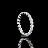Platinum Round Brilliant Cut Lab Diamond Eternity Band - 1.62 Carats Total Weight, 21 Stones, E-F Color VS1 Clarity - Covaloro Fine Jewelry