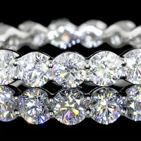 Platinum Round Brilliant Cut Lab Diamond Eternity Band - 1.62 Carats Total Weight, 21 Stones, E-F Color VS1 Clarity - Covaloro Fine Jewelry