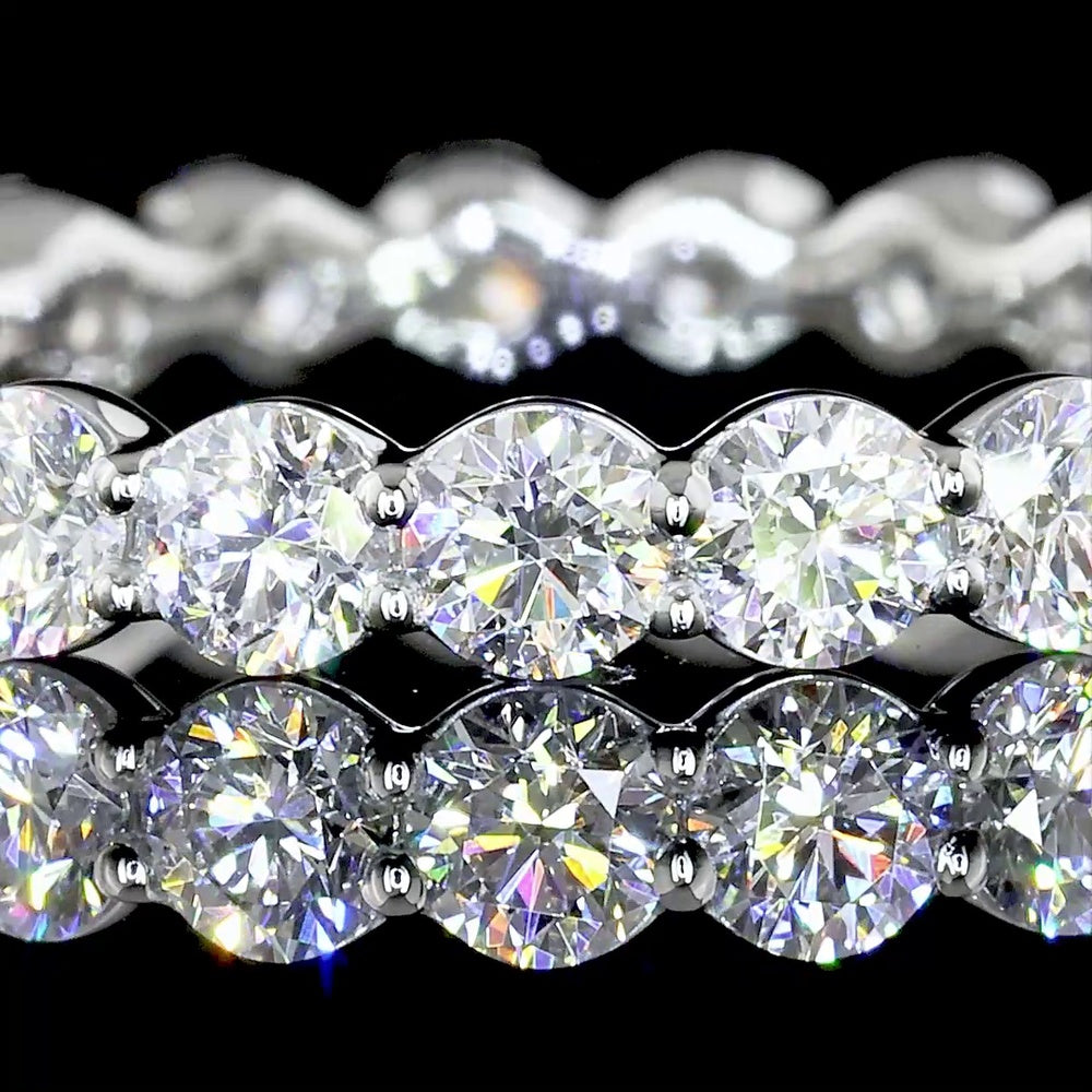 Platinum Round Brilliant Cut Lab Diamond Eternity Band - 1.62 Carats Total Weight, 21 Stones, E-F Color VS1 Clarity - Covaloro Fine Jewelry