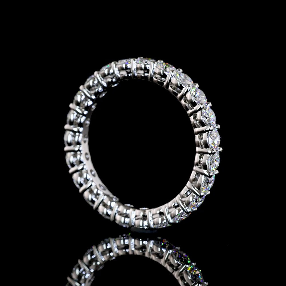 Platinum Round Cut Lab Diamond Eternity Band - 1.83 Carats Total, 23 Stones with E-F Color & VS Clarity - Covaloro Fine Jewelry