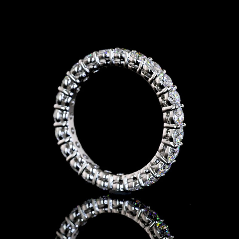 Platinum Round Cut Lab Diamond Eternity Band - 1.83 Carats Total, 23 S ...
