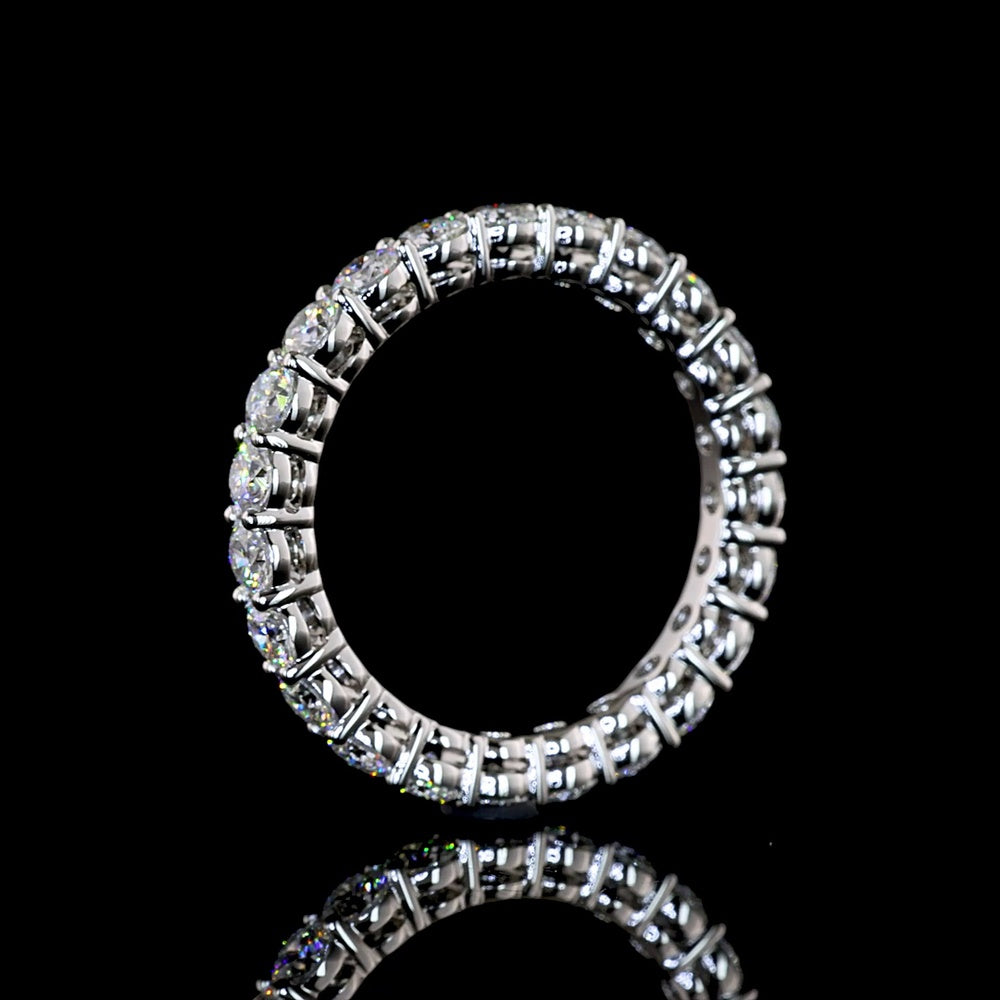 Platinum Round Cut Lab Diamond Eternity Band - 1.83 Carats Total, 23 Stones with E-F Color & VS Clarity - Covaloro Fine Jewelry