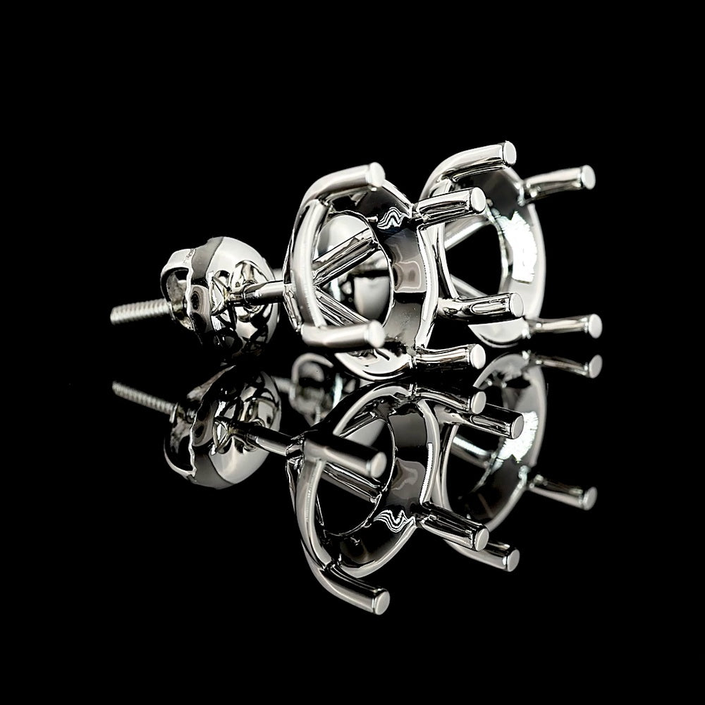 Platinum Round Cut Lab Diamond Stud Earrings - 6.06 Carat Total Weight, E VVS1 and E VS2 Clarity with GIA Certification - Covaloro Fine Jewelry