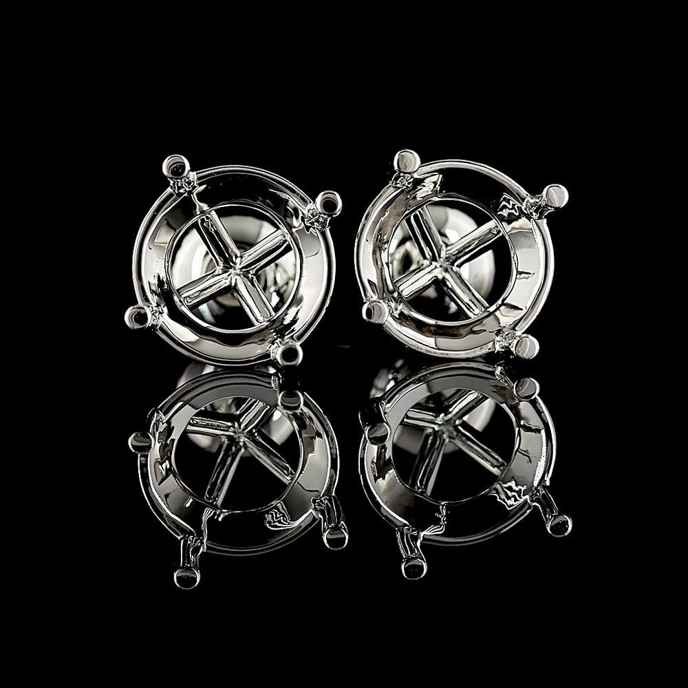 Platinum Round Cut Lab Diamond Stud Earrings - 6.06 Carat Total Weight, E VVS1 and E VS2 Clarity with GIA Certification - Covaloro Fine Jewelry
