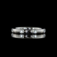 Platinum Round Shape Eternity Band with 8 Flush Set Lab-Grown Brilliant Cut Diamonds - 0.18 Carats Total Diamond Weight (E-F Color, VS Clarity) - Covaloro Fine Jewelry