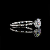 Platinum Round Solitaire Ring with 1.35 Carat Lab-Grown D VVS2 Brilliant Cut Diamond - IGI Certified - Covaloro Fine Jewelry