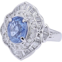 Platinum Sapphire Ring - Celestial Elegance with 3.23 Carats