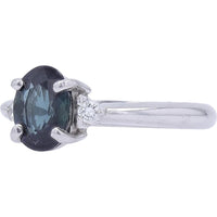 Platinum Sapphire Ring with Diamond Accents - 1.92 Carat Total Sapphire and 0.05 Carat Diamond Weight
