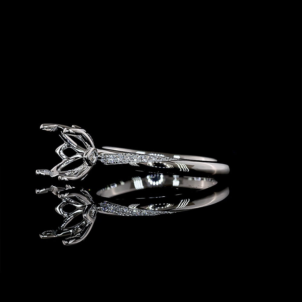 Platinum Solitaire Ring with 2.09 Carat D VVS2 Round Brilliant Lab Diamond and 0.08 Carat Diamond Accent Shank - GIA Certified - Covaloro Fine Jewelry