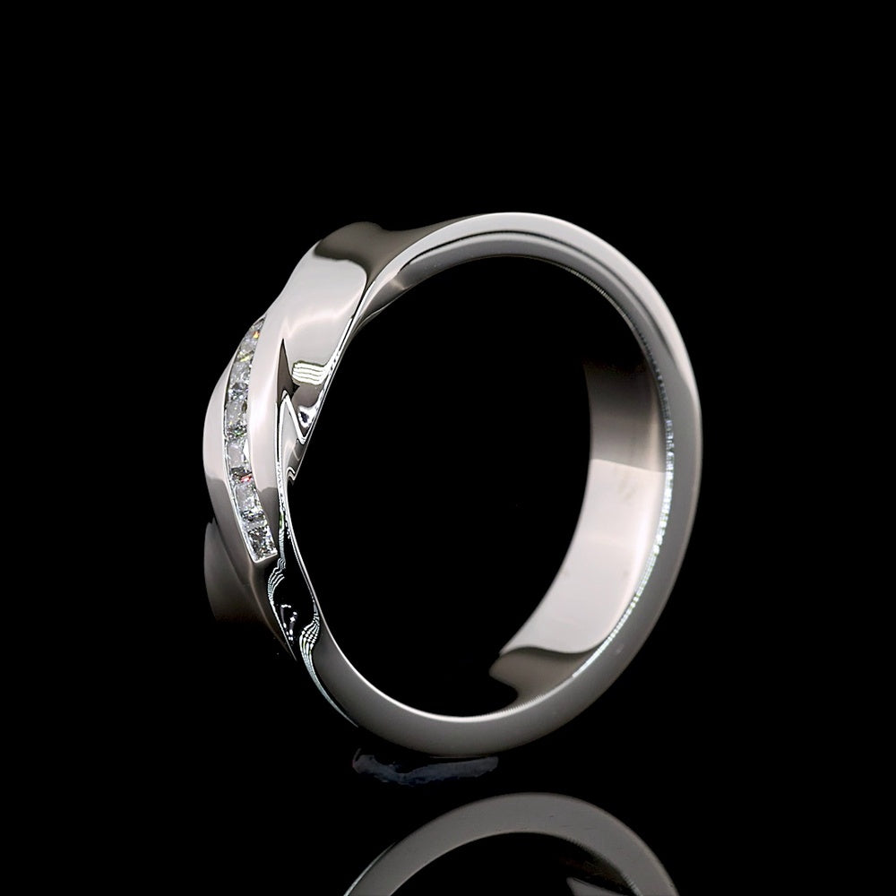 Platinum Special Eternity Band with 0.13 Carat Flush Set Princess Cut Lab Diamonds - E-F Color, VS Clarity - Covaloro Fine Jewelry