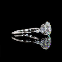 Platinum Special Ring with 3.31 Carat Round Brilliant Lab Diamond and Marquise & Round Diamond Accents - 3.55 Carat Total Diamond Weight - Covaloro Fine Jewelry