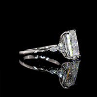 Platinum Special Ring with 4.60 Carat Radiant Cut Lab Diamond and Marquise & Brilliant Cut Accents - 4.84 Carat Total Diamond Weight - Covaloro Fine Jewelry