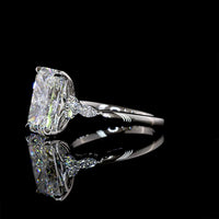 Platinum Special Ring with 4.60 Carat Radiant Cut Lab Diamond and Marquise & Brilliant Cut Accents - 4.84 Carat Total Diamond Weight - Covaloro Fine Jewelry