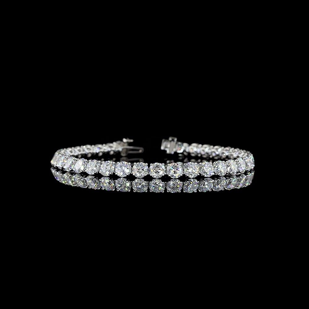 Platinum Tennis Bracelet with 36 Brilliant Cut Round Lab Grown Diamonds - 15.14 Carat Total Weight, F Color VS2 Clarity - Covaloro Fine Jewelry