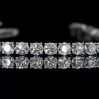 Platinum Tennis Bracelet with 4.9 Carats Round Brilliant Lab-Grown Diamonds - E-F Color, VS Clarity, 55 Stones in Secure Prong Setting - Covaloro Fine Jewelry