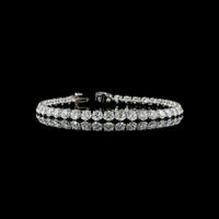 Platinum Tennis Bracelet with 40 Prong-Set Round Lab Diamonds - 12.37 Carat Total Weight, E-F Color VS2 Clarity - Covaloro Fine Jewelry