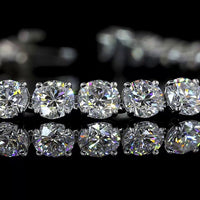 Platinum Tennis Bracelet with 40 Prong-Set Round Lab Diamonds - 12.37 Carat Total Weight, E-F Color VS2 Clarity - Covaloro Fine Jewelry