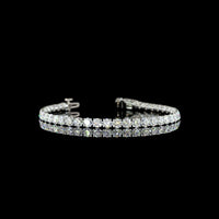 Platinum Tennis Bracelet with 42 Prong-Set Round Lab Diamonds - 8.71 Carat Total Weight, E-F Color VS Clarity - Covaloro Fine Jewelry