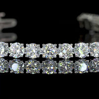 Platinum Tennis Bracelet with 42 Prong-Set Round Lab Diamonds - 8.71 Carat Total Weight, E-F Color VS Clarity - Covaloro Fine Jewelry