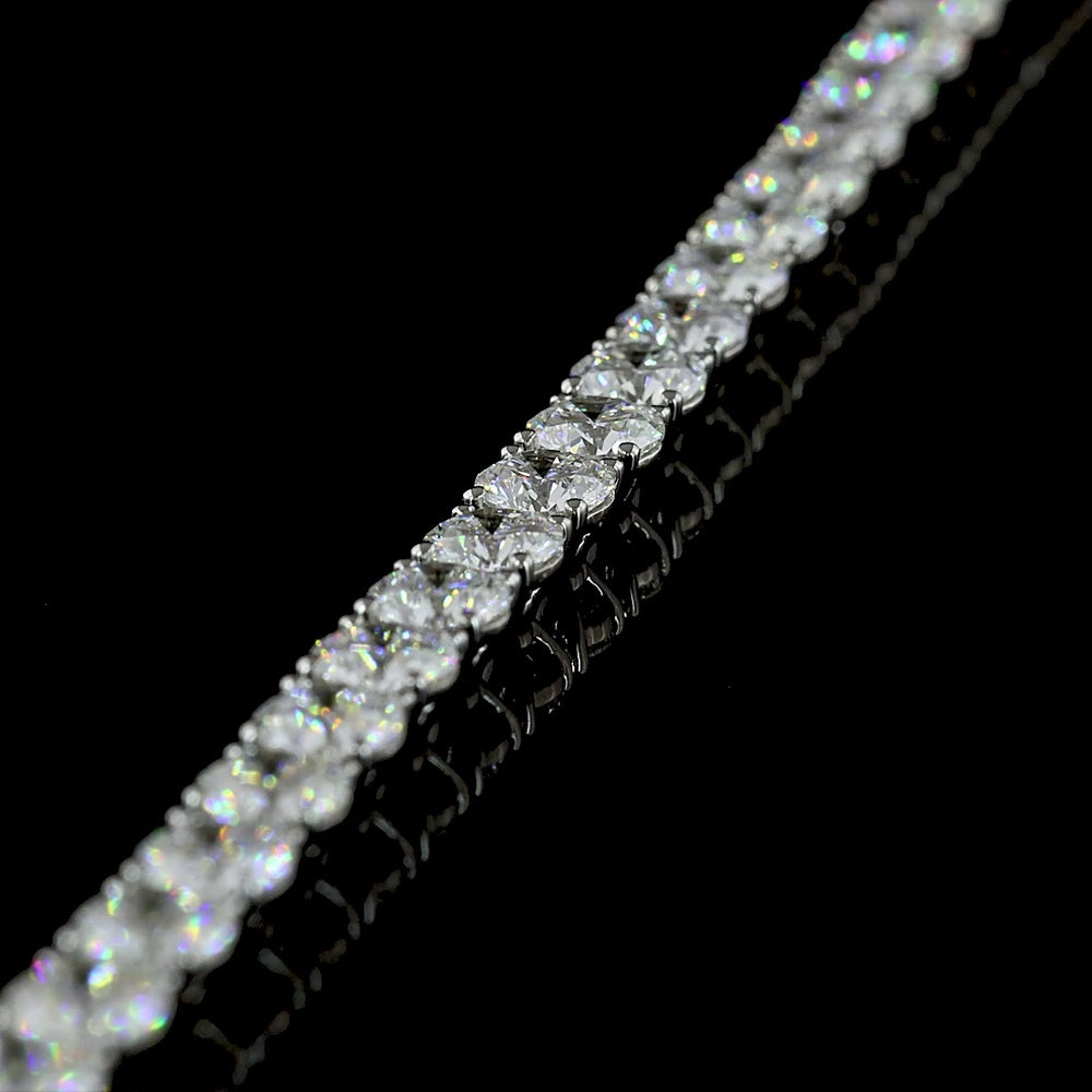 Platinum Tennis Bracelet with 42 Prong-Set Round Lab Diamonds - 8.71 Carat Total Weight, E-F Color VS Clarity - Covaloro Fine Jewelry