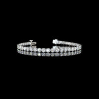 Platinum Tennis Bracelet with 42 Prong-Set Round Lab Grown Diamonds - E-F VS1 Clarity, 7.36 Carat Total Diamond Weight - Covaloro Fine Jewelry