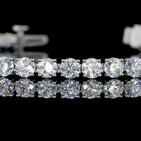 Platinum Tennis Bracelet with 42 Prong-Set Round Lab Grown Diamonds - E-F VS1 Clarity, 7.36 Carat Total Diamond Weight - Covaloro Fine Jewelry