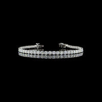 Platinum Tennis Bracelet with 5.98 Carats of Round Brilliant and Marquise Cut Lab Diamonds - F VS2 Clarity, Prong Set - Covaloro Fine Jewelry