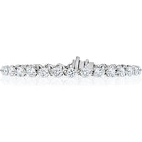 Platinum Tennis Bracelet with Round Brilliant Cut Diamonds - 7.85 Carats Total Diamond Weight