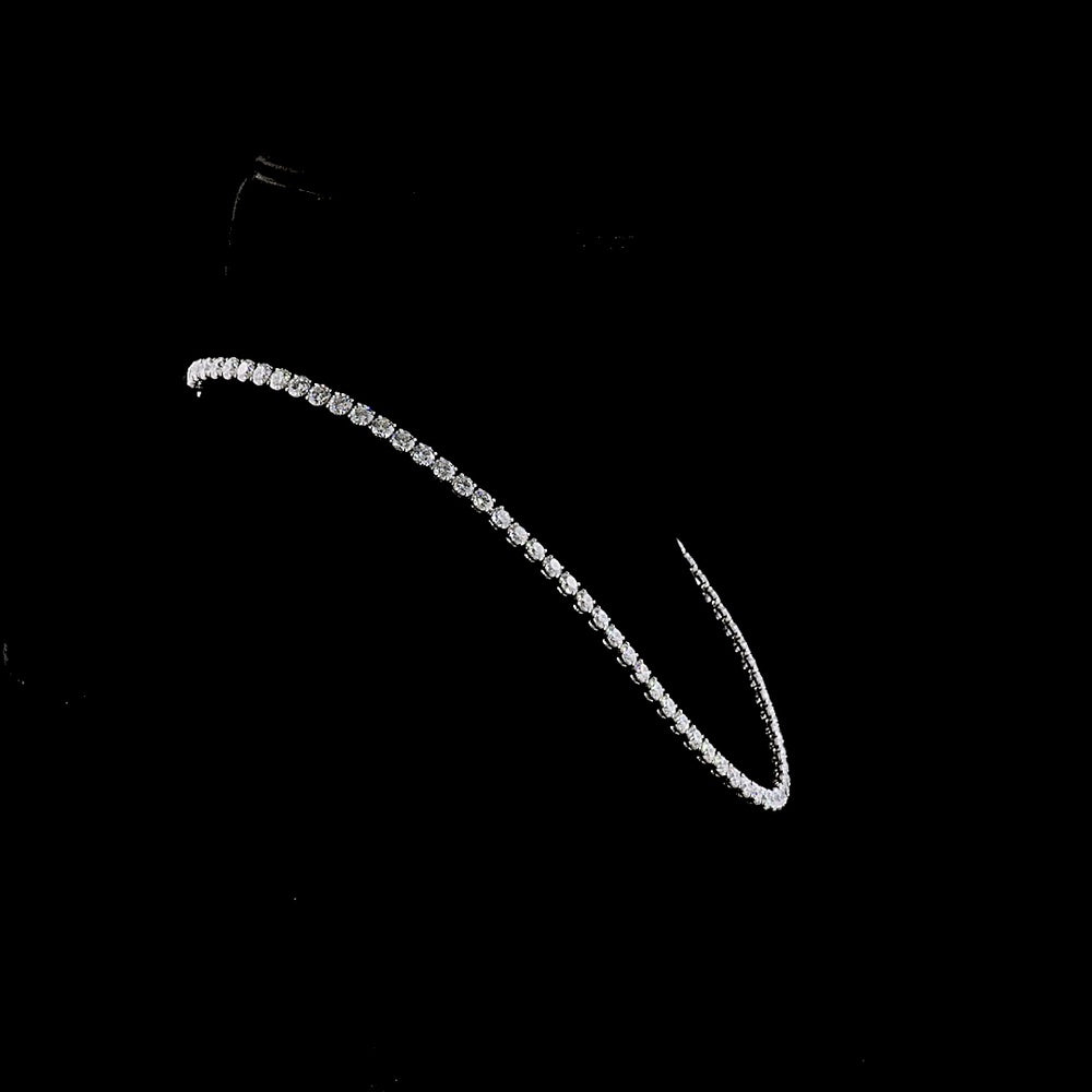 Platinum Tennis Necklace with 91 Round Brilliant Cut Lab Diamonds - 28.33 Carat Total Weight, E-F Color & VS1 Clarity - Covaloro Fine Jewelry
