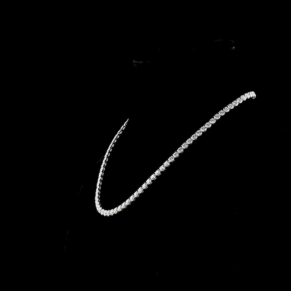 Platinum Tennis Necklace with 91 Round Brilliant Cut Lab Diamonds - 28.33 Carat Total Weight, E-F Color & VS1 Clarity - Covaloro Fine Jewelry