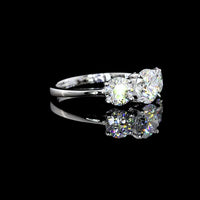 Platinum Three Stone Ring with 0.72 Carats Round E VVS2 Center Lab Diamond and 0.90 Carats D VVS2 Side Lab Diamonds - 1.62 Carats Total Diamond Weight - Covaloro Fine Jewelry