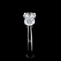 Platinum Three-Stone Ring with Round Brilliant Lab Diamonds - 2.13 Carats Total Diamond Weight - Covaloro Fine Jewelry
