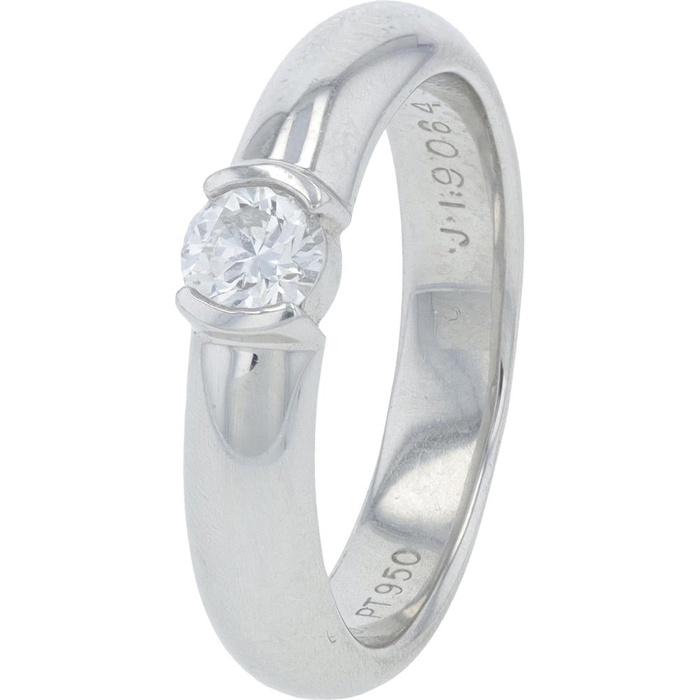Platinum Tiffany & Co. 0.26 Carats Round-Cut Solitaire Diamond Ring
