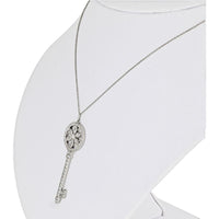 Platinum Tiffany & Co. Key Pendant Necklace with Round Brilliant Diamonds - 0.99 Carats Total Diamond Weight