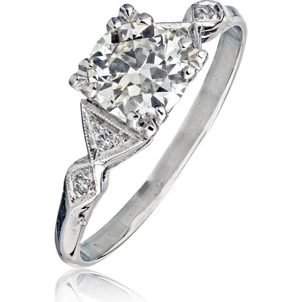 Platinum Vintage 1-Carat Old European Cut Diamond Ring - M-N/VS Clarity