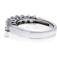 Platinum Wedding Band with Seven Square Emerald Cut Diamonds - 1.75 Carat Total Diamond Weight