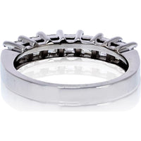 Platinum Wedding Band with Seven Square Emerald Cut Diamonds - 1.75 Carat Total Diamond Weight