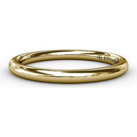 Polished Diamond Wedding Band with Inner Pavé Set Round Diamonds by Fana