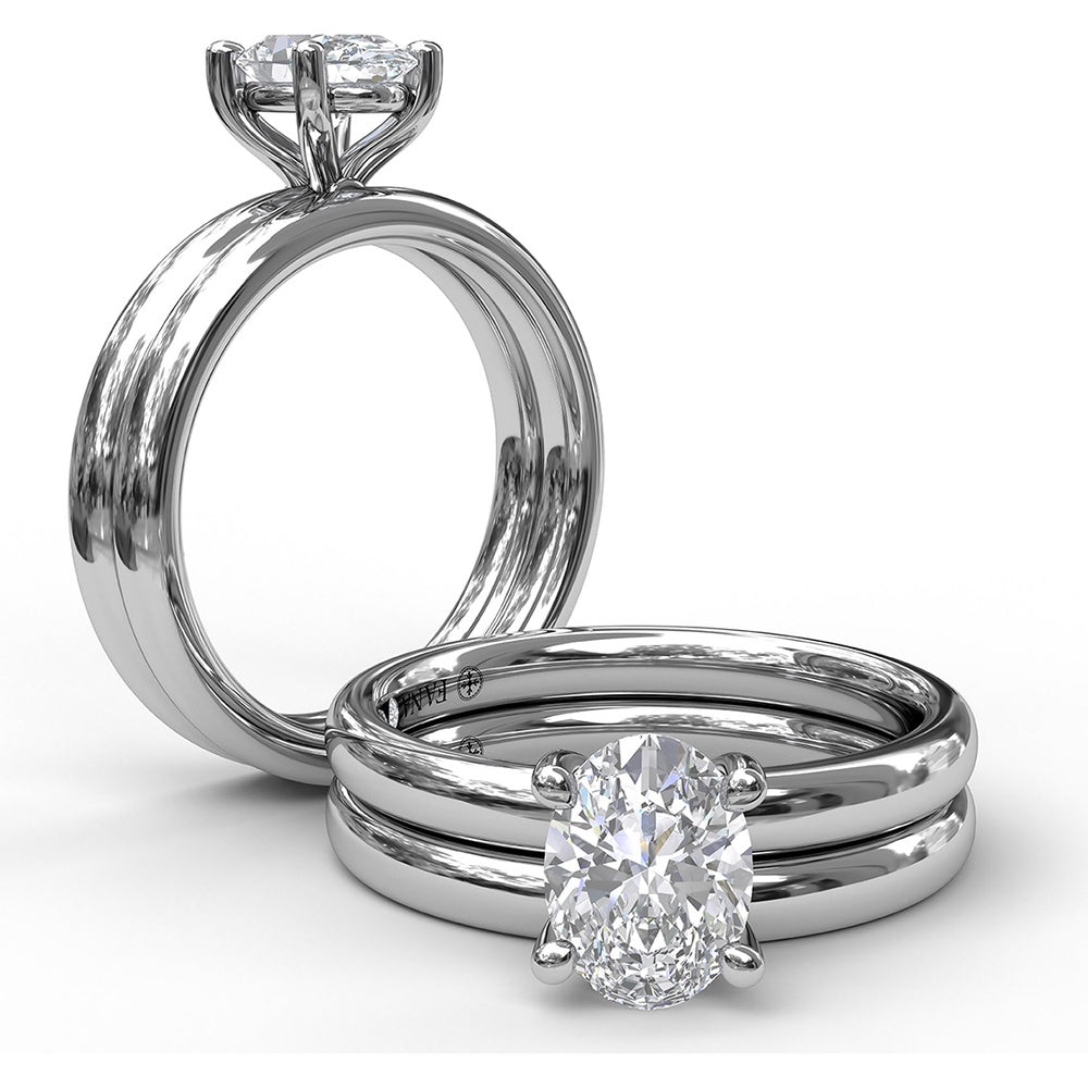 Polished Round Profile Diamond Wedding Band to Match Engagement Ring Style S3047 by Fana