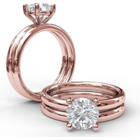 Polished Round Profile Diamond Wedding Band to Match Engagement Ring Style S3842 by Fana