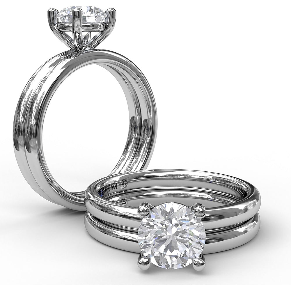 Polished Round Profile Diamond Wedding Band to Match Engagement Ring Style S3842 by Fana
