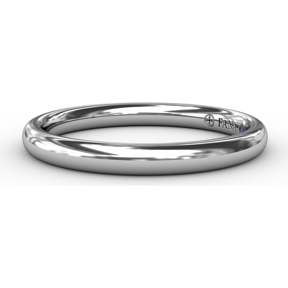 Polished Round Wedding Band with Inner Engraving by Fana