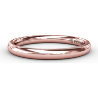 Polished Round Wedding Band with Inner Engraving by Fana